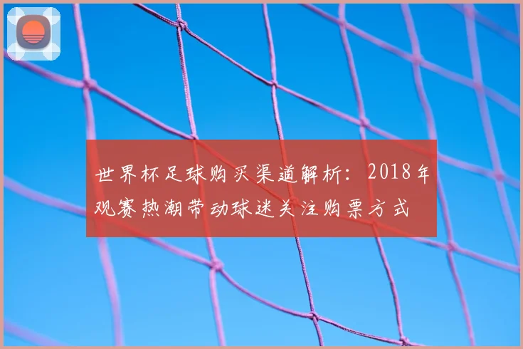 世界杯足球购买渠道解析：2018年观赛热潮带动球迷关注购票方式
